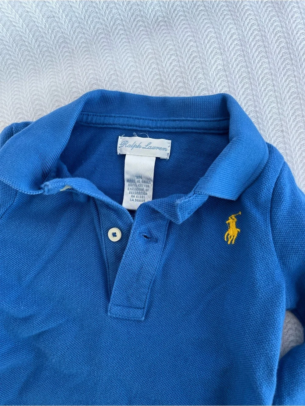 Ralph Lauren Royal Blue Long-Sleeve Polo Bodysuit w Khaki Pants
